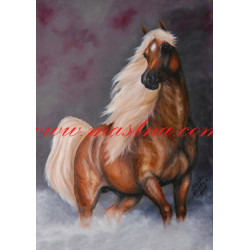 Autorský tisk arabský plnokrevník, isabela