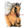 Autorský tisk kůň isabela