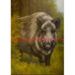 Autorský tisk divoké prase