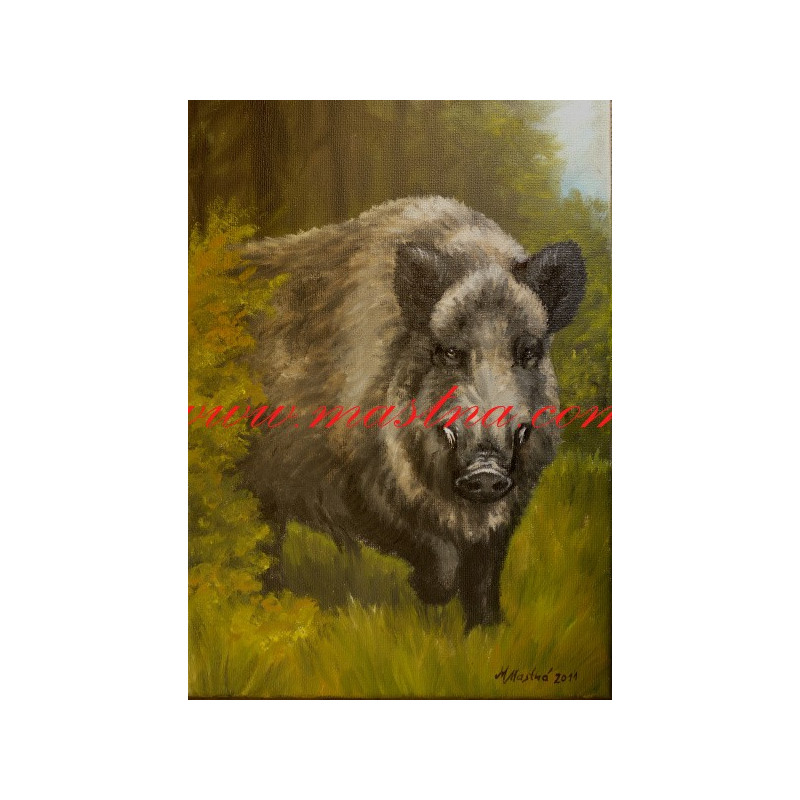 Autorský tisk divoké prase