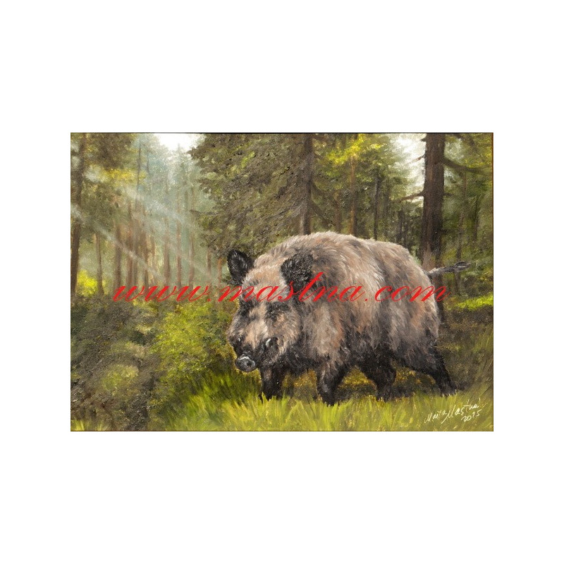 Autorský tisk divoké prase