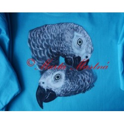 Malované tričko papoušek žako