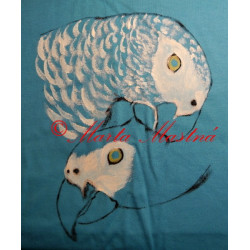 Malované tričko papoušek žako