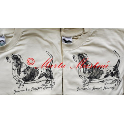 Malované tašky a trička baset