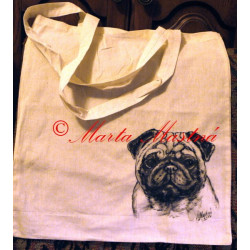 Malované tričko a taška mops
