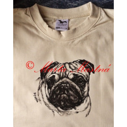 Malované tričko a taška mops