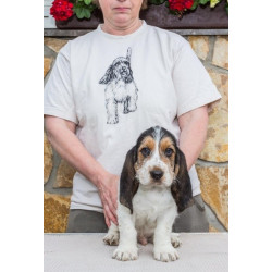 Malované tričko vendéský baset