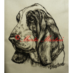 Malované tričko baset