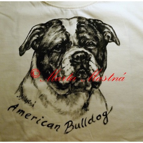 Malované tričko americký buldok