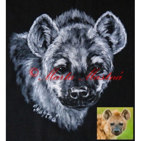 Malované tričko hyena