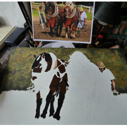 Portrét oráče s jeho koňmi