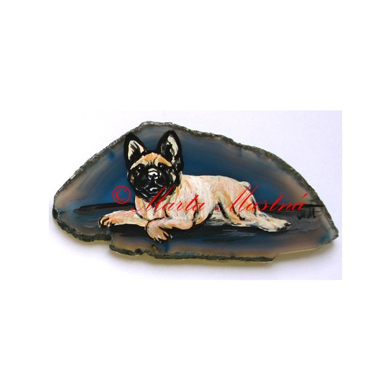 Malba na řezaný achát - psi