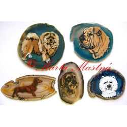 Malba na řezaný achát - psi