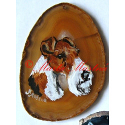 Malba na řezaný achát - psi