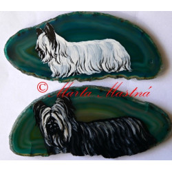 Malba na řezaný achát - skye teriér, skajteriér