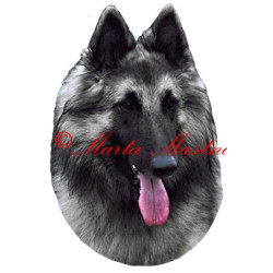 Samolepka belgický ovčák tervueren stříbrný