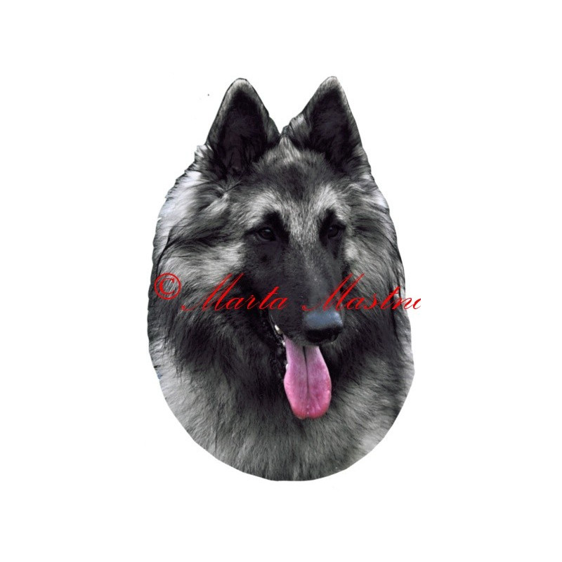 Samolepka belgický ovčák tervueren stříbrný