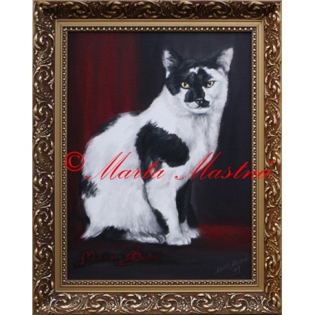Portrét ve starém stylu - kočka