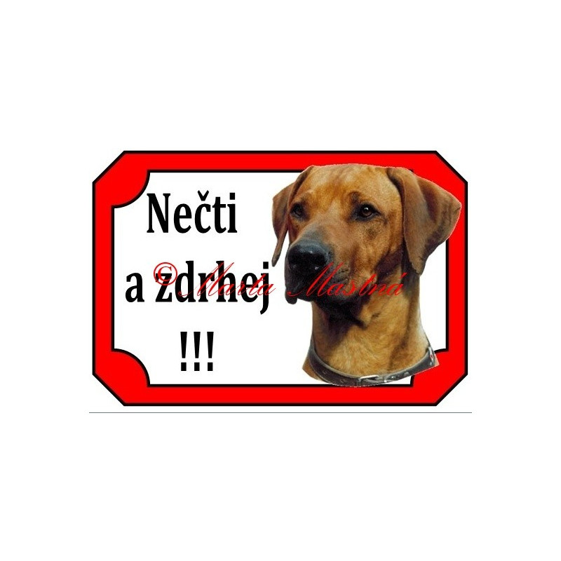 Tabulka ridžbek, rhodesian ridgeback