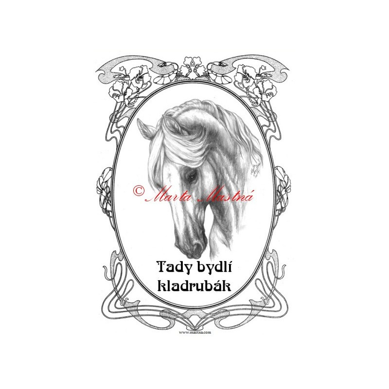 Tabulka kladrubský kůň, koně