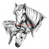 Samolepka klisna s hříbětem, hafling, pony, kůň, koně
