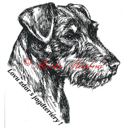 Samolepka jagdteriér s nápisem