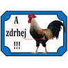 Tabulka kohout, vlaška, drůbež