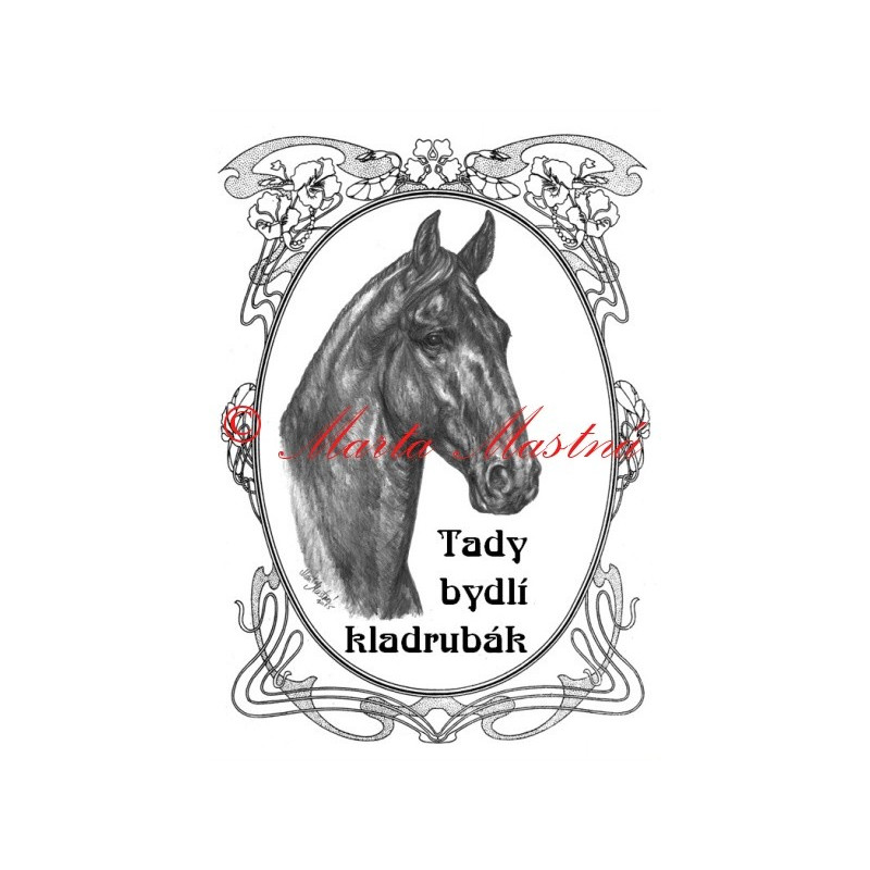 Tabulka kladrubský kůň černý