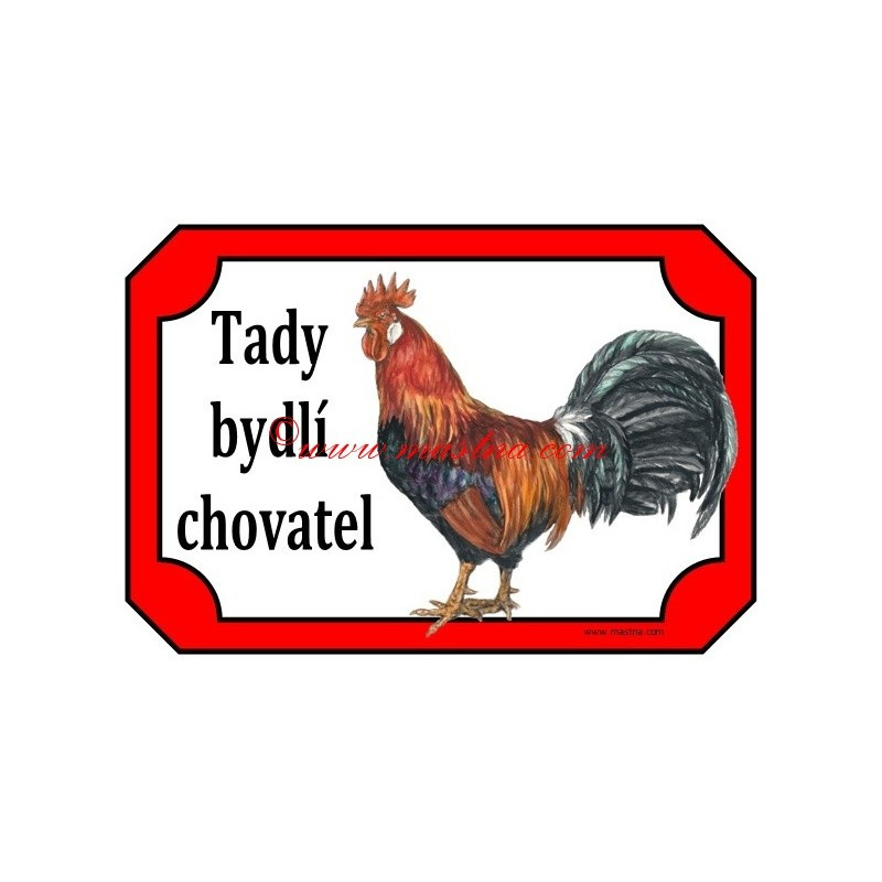 Tabulka kohout vlaška, drůbež, chovatel