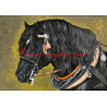Obraz chladnokrevník, koně, olejomalba - tisk
