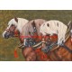 Obraz českomoravský belgik, chladnokrevník, koně, olejomalba - tisk