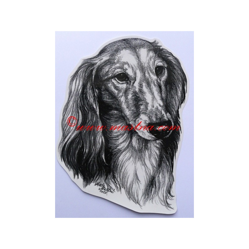 Samolepka jezevčík dlouhosrstý