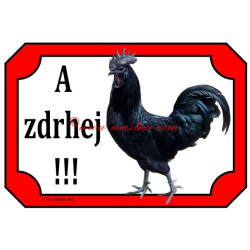 Cedulka drůbež, kohout ayam cemani