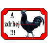 Cedulka drůbež, kohout ayam cemani