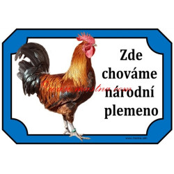 Cedulka slepice, kohout, drůbež, česká zlatá kropenka
