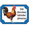 Cedulka slepice, kohout, drůbež, česká zlatá kropenka