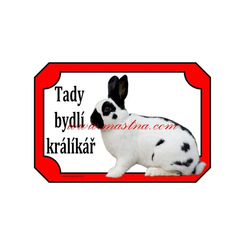 Cedulka králík český strakáč