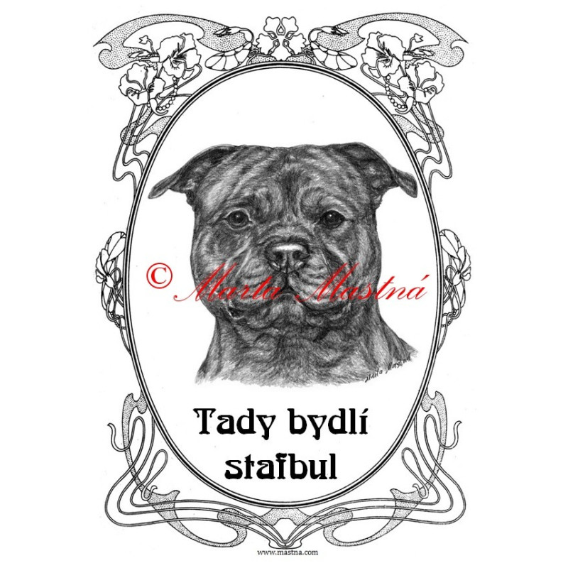 Cedulka stafordšírský bulteriér