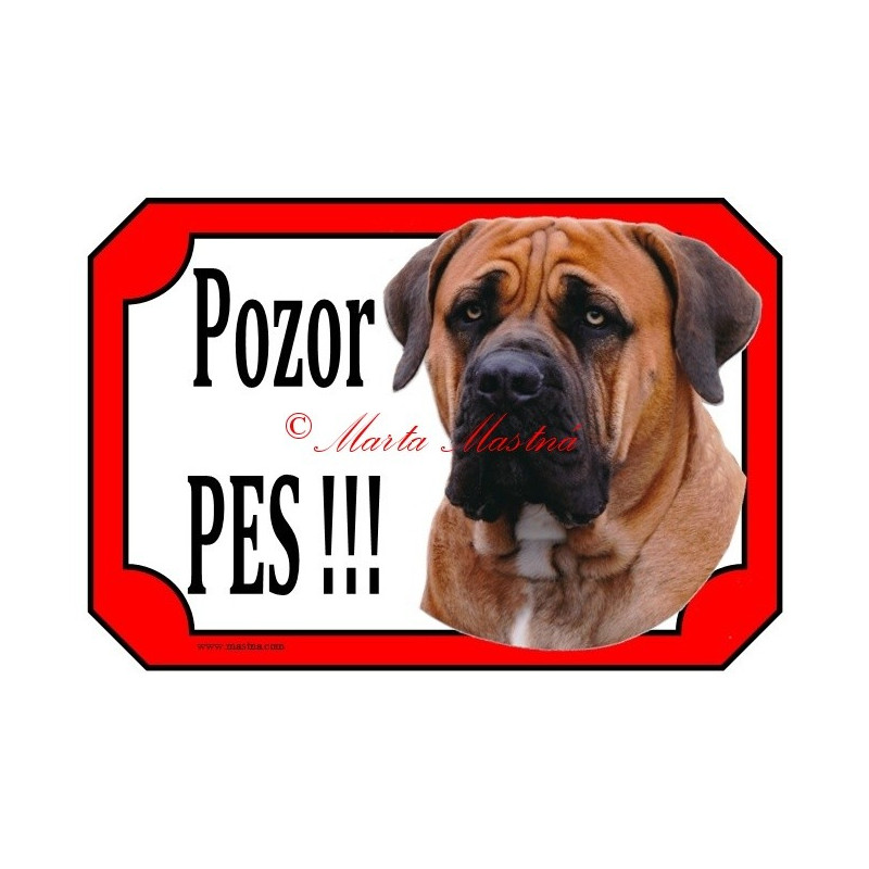 Cedulka búrský buldok, burbul, boerboel