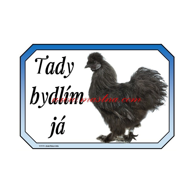 Cedulka drůbež slepice hedvábnička