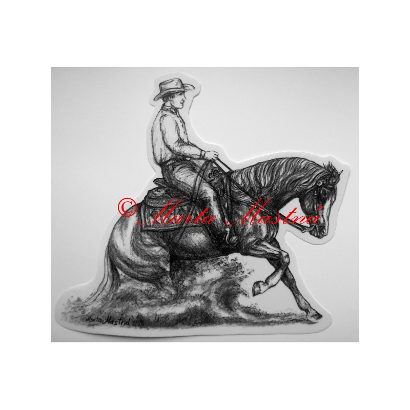 Samolepka kůň slide stop, quarter horse, western