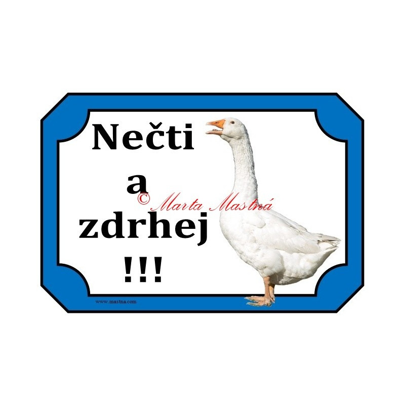 Tabulka houser, husa, drůbež