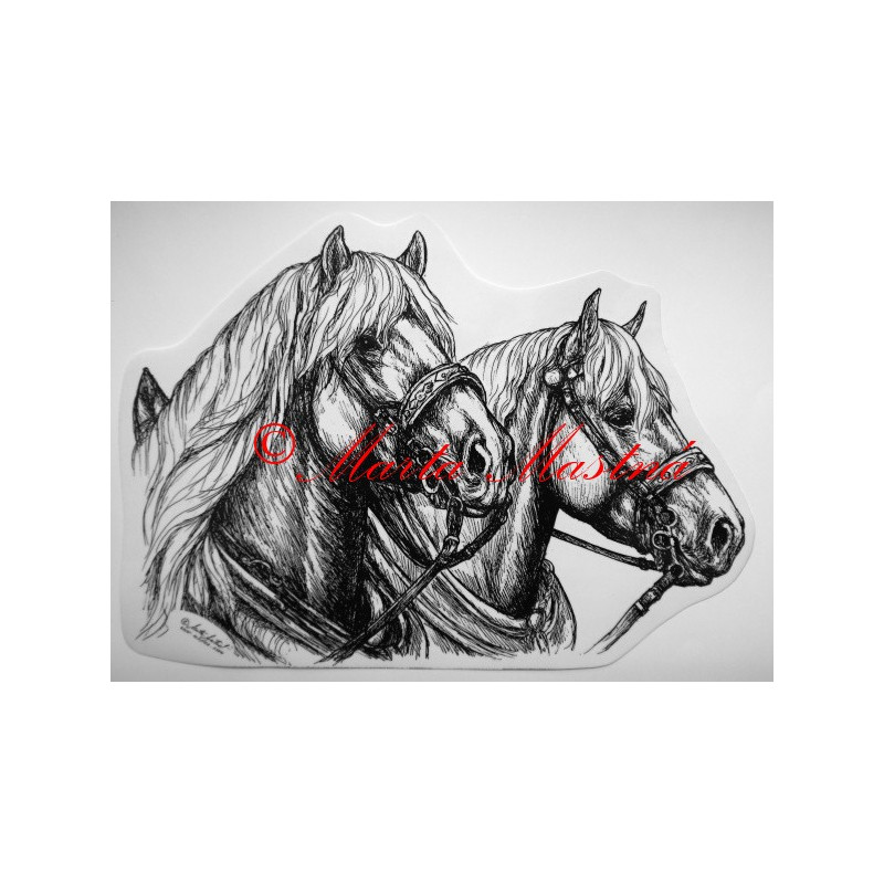 Samolepka koně chladnokrevníci, spřežení