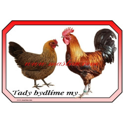Cedulka slepice, kohout, drůbež, česká zlatá kropenka