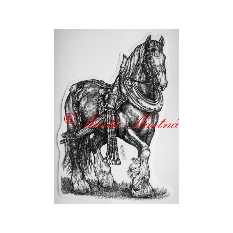 Samolepka koně chladnokrevníci, spřežení