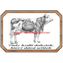 Cedulka kráva, dobytek