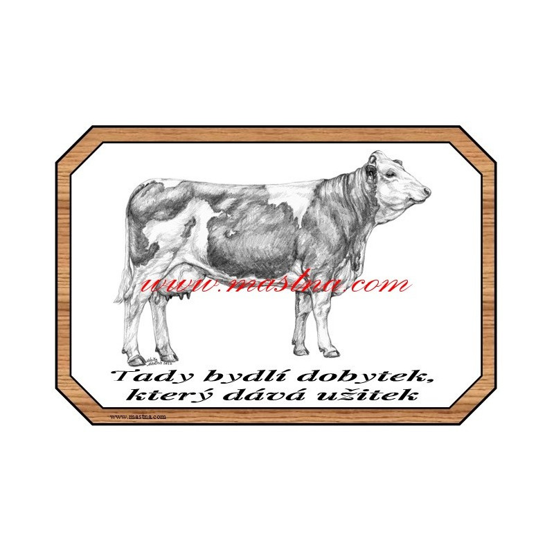 Cedulka kráva, dobytek