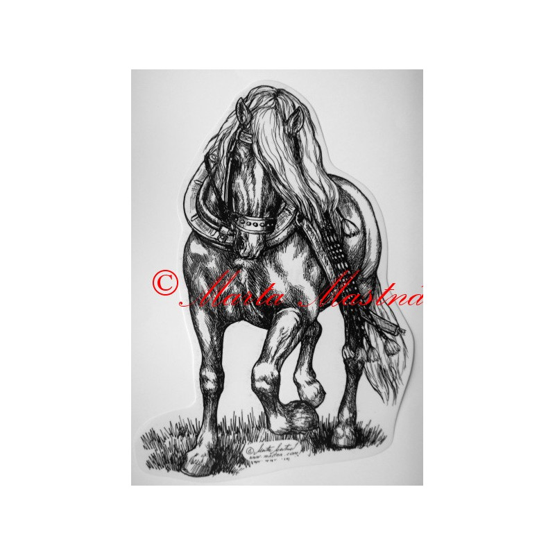 Samolepka kůň chladnokrevník
