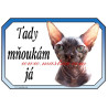 Cedulka kočka sphynx, sfinx