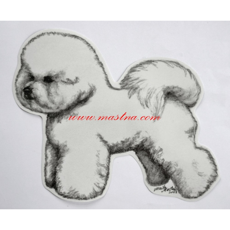 Samolepka bišon, bichon a poil frise